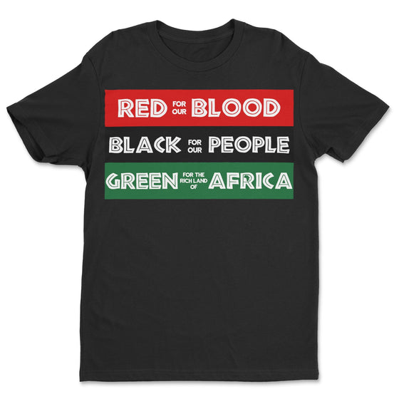 Red Black Green - Blood People Land T-shirt Apparel Gearment Standard - Soft Feel & Modern Fit Black S