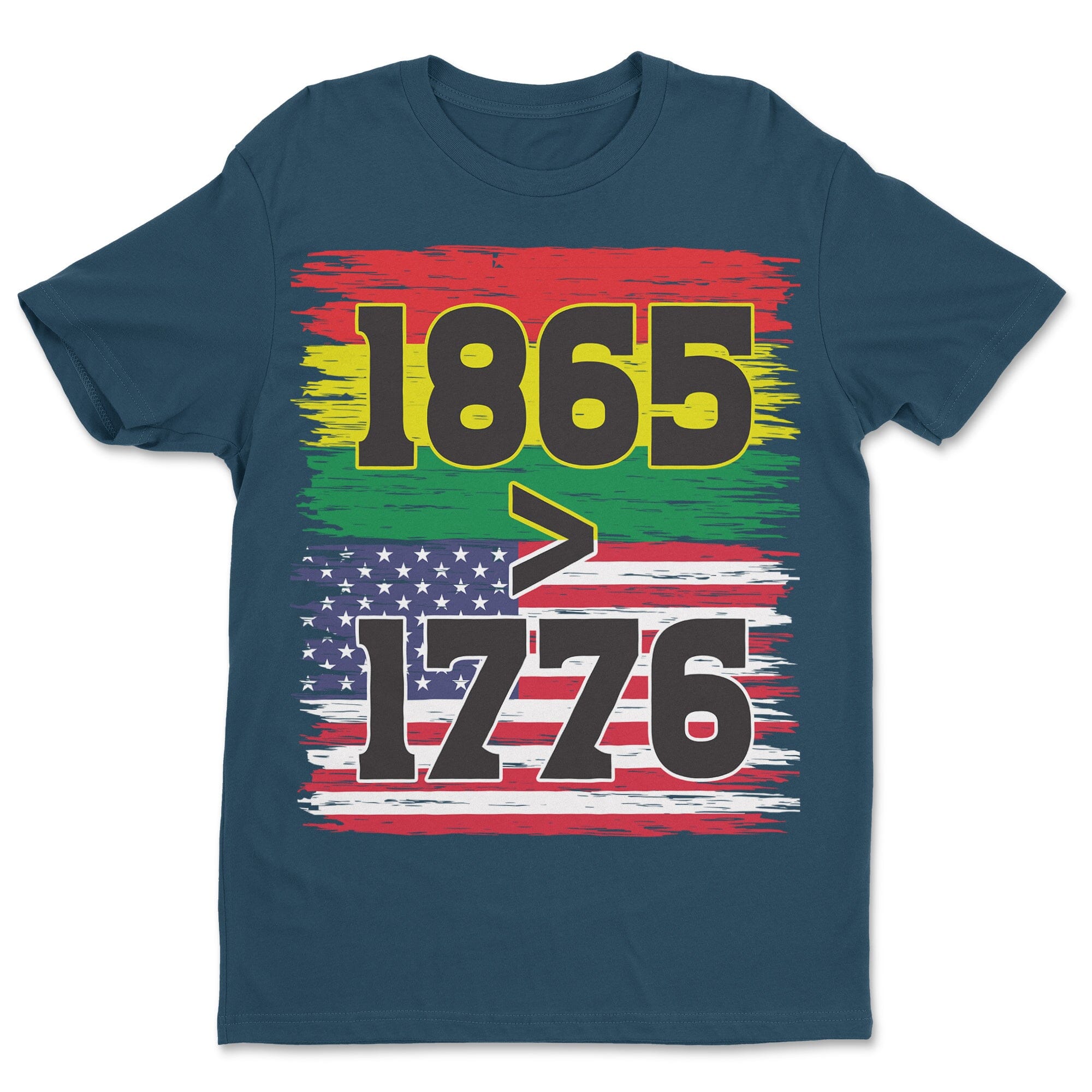 1865 > 1776 Juneteenth T-shirt Apparel Gearment Standard - Soft Feel & Modern Fit Cool Blue S