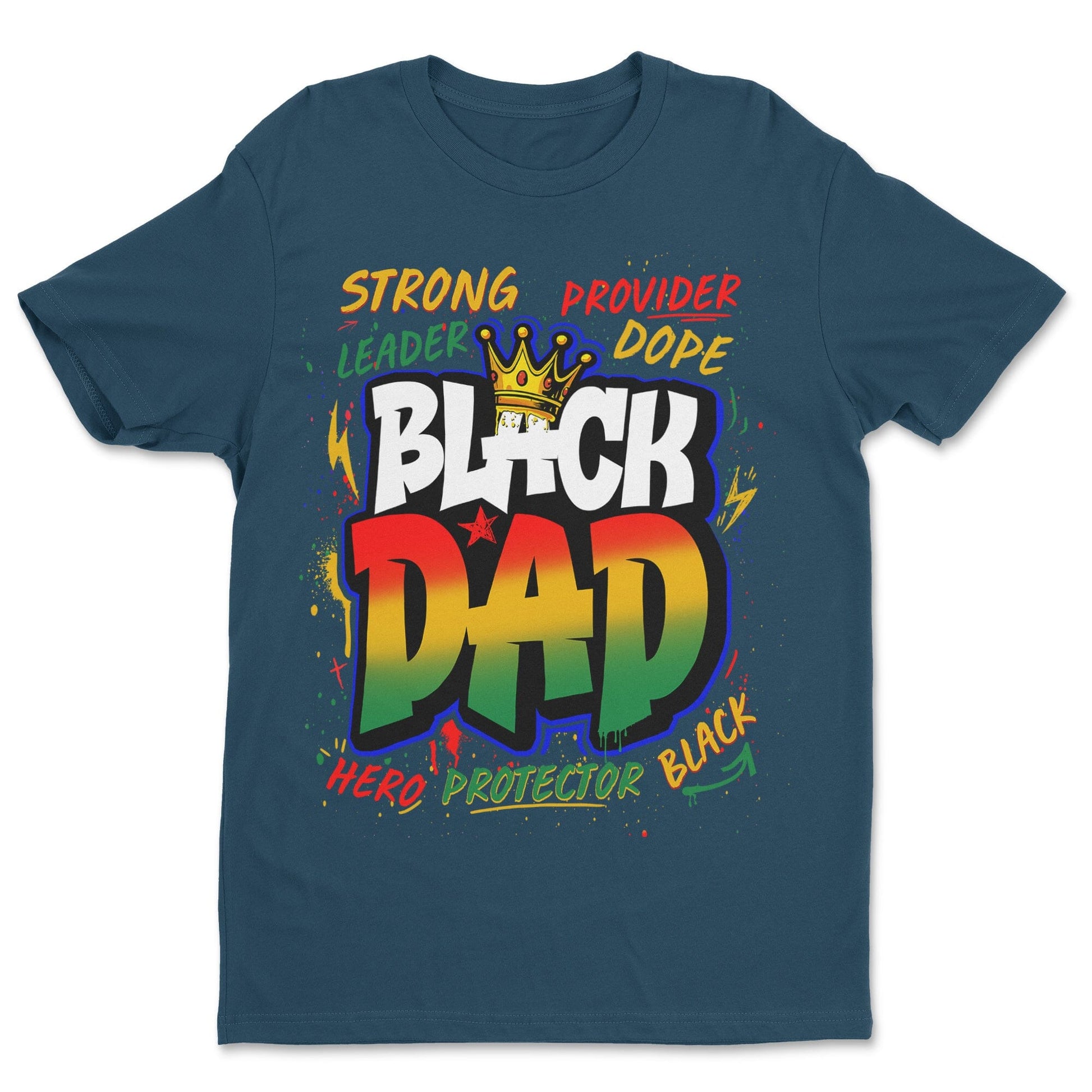 Black Dad Graffiti T-shirt Apparel Gearment Standard - Soft Feel & Modern Fit Cool Blue S