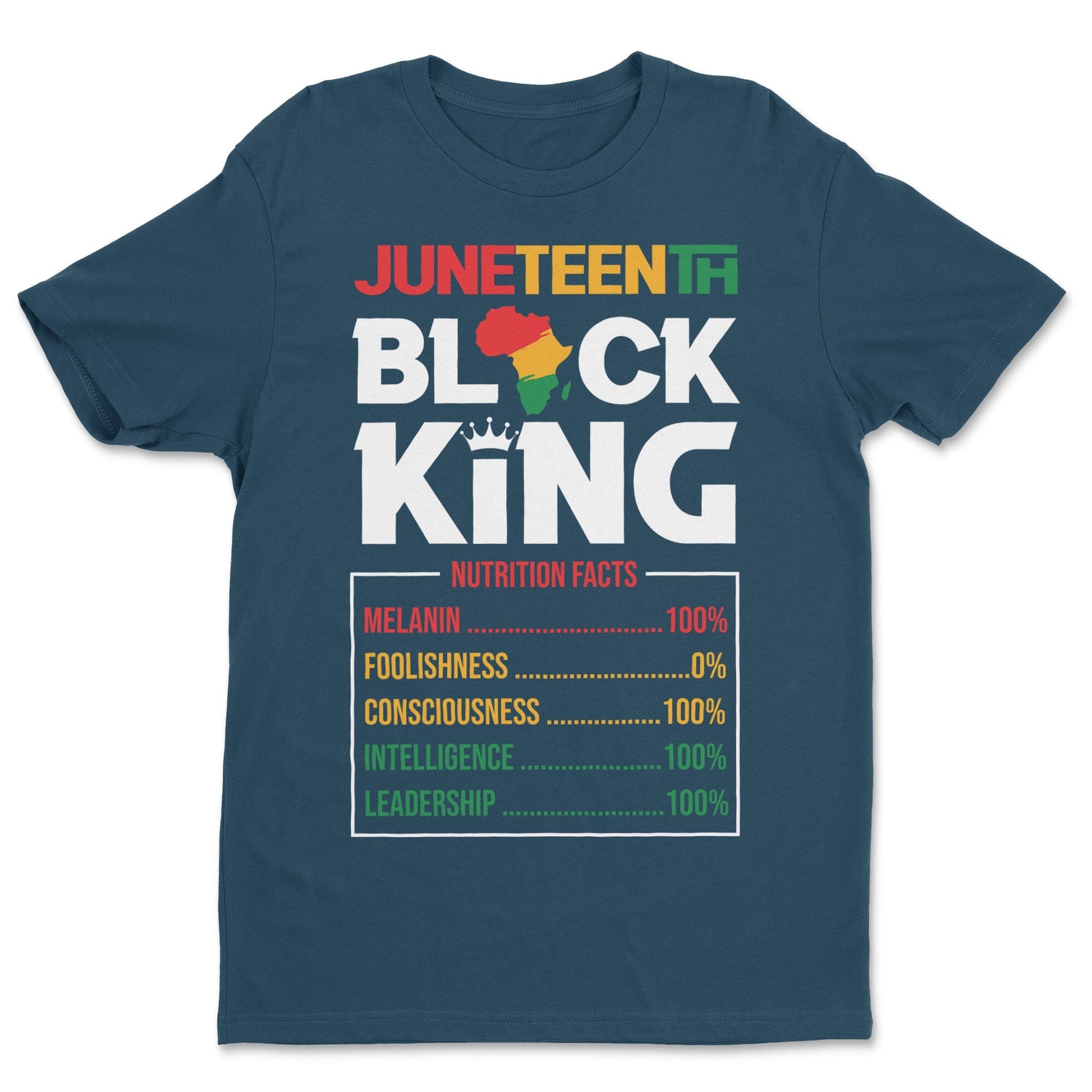 Juneteenth Black King T-shirt Apparel Gearment Standard - Soft Feel & Modern Fit Cool Blue S