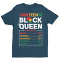 Juneteenth Black Queen Nutrition Facts T-shirt Apparel Gearment Standard - Soft Feel & Modern Fit Cool Blue S