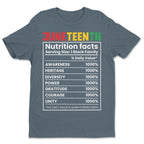 Juneteenth Nutrition Facts T-shirt Apparel Gearment 