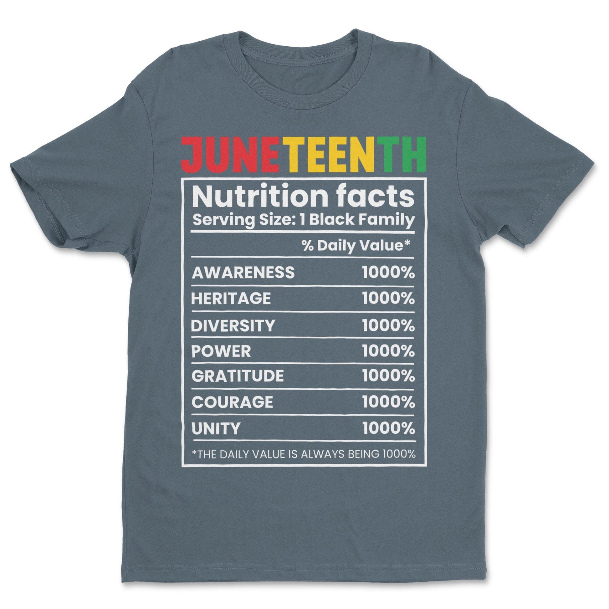 Juneteenth Nutrition Facts T-shirt Apparel Gearment 