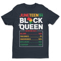 Juneteenth Black Queen Nutrition Facts T-shirt Apparel Gearment Standard - Soft Feel & Modern Fit Midnight Navy S
