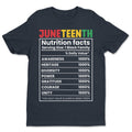 Juneteenth Nutrition Facts T-shirt Apparel Gearment Standard - Soft Feel & Modern Fit Midnight Navy S