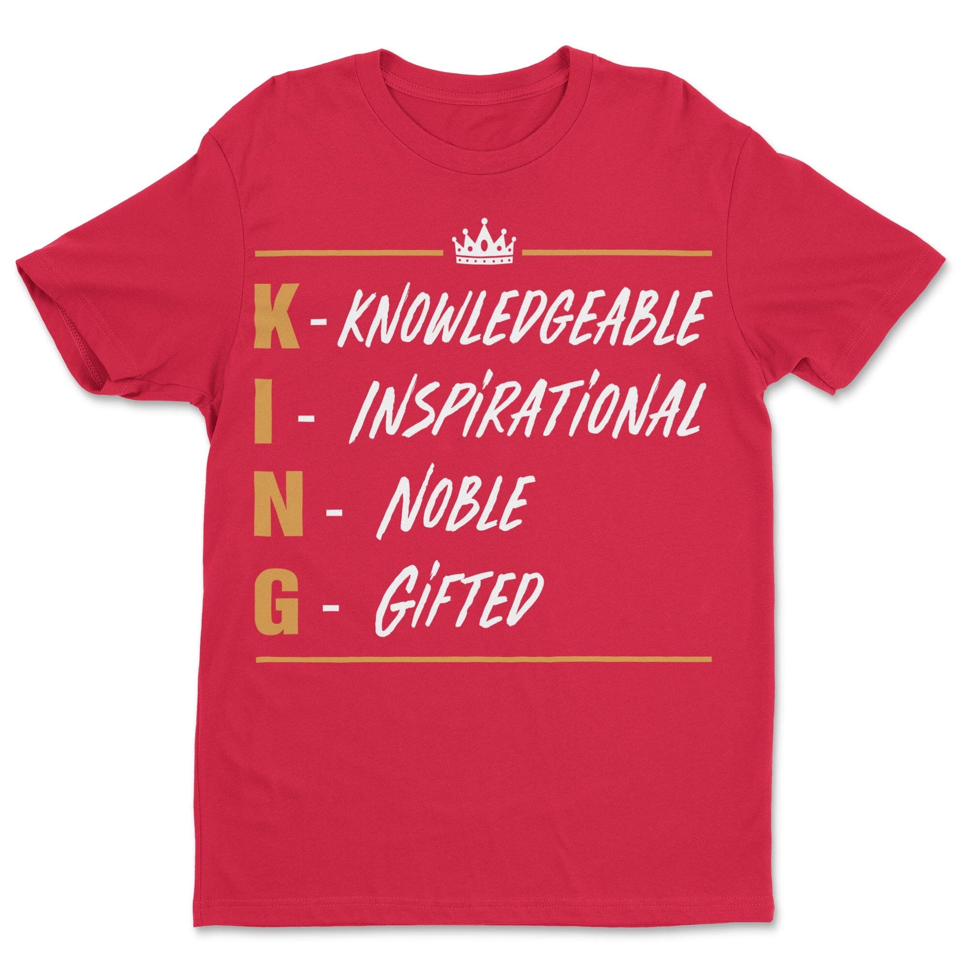 King T-shirt Apparel Gearment Standard - Soft Feel & Modern Fit Red S