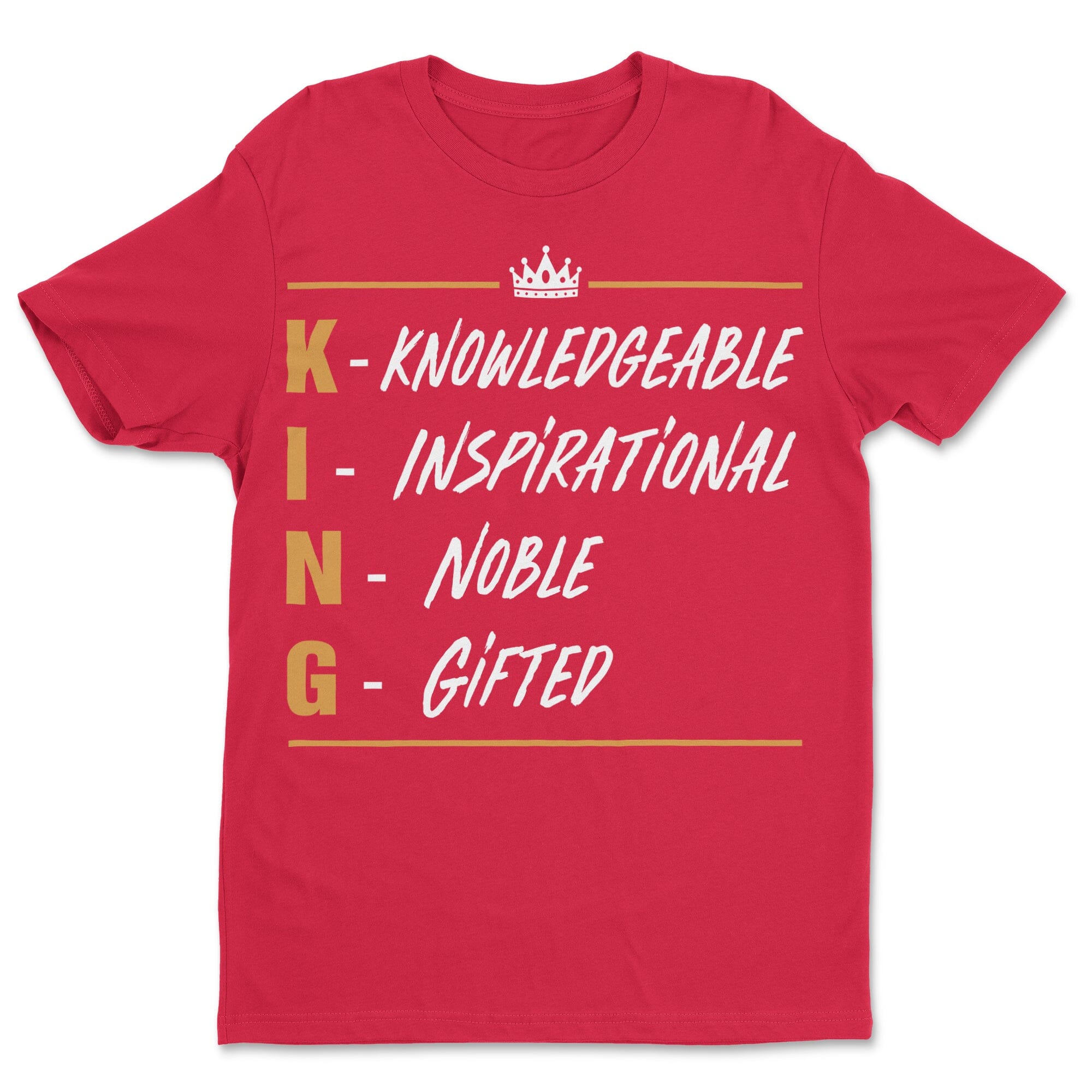 King T-shirt Apparel Gearment Standard - Soft Feel & Modern Fit Red S