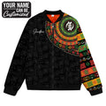 Adinkra Symbols Print Sleeve Bomber Jacket Bomber Jacket Version 2 Zootop Bear 