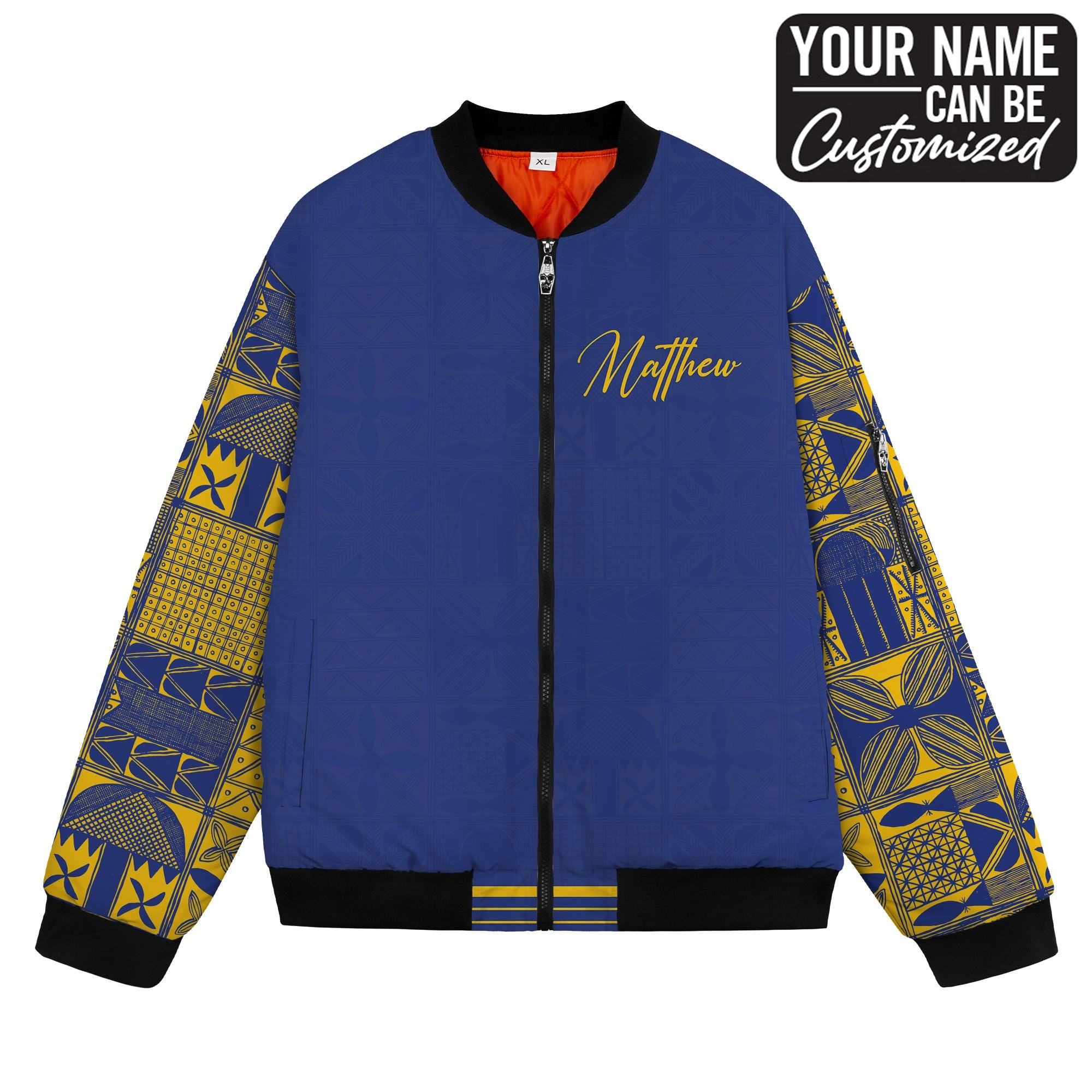 Printed Mudcloth Pattern Bomber Jacket Bomber Jacket Version 2 Zootop Bear 