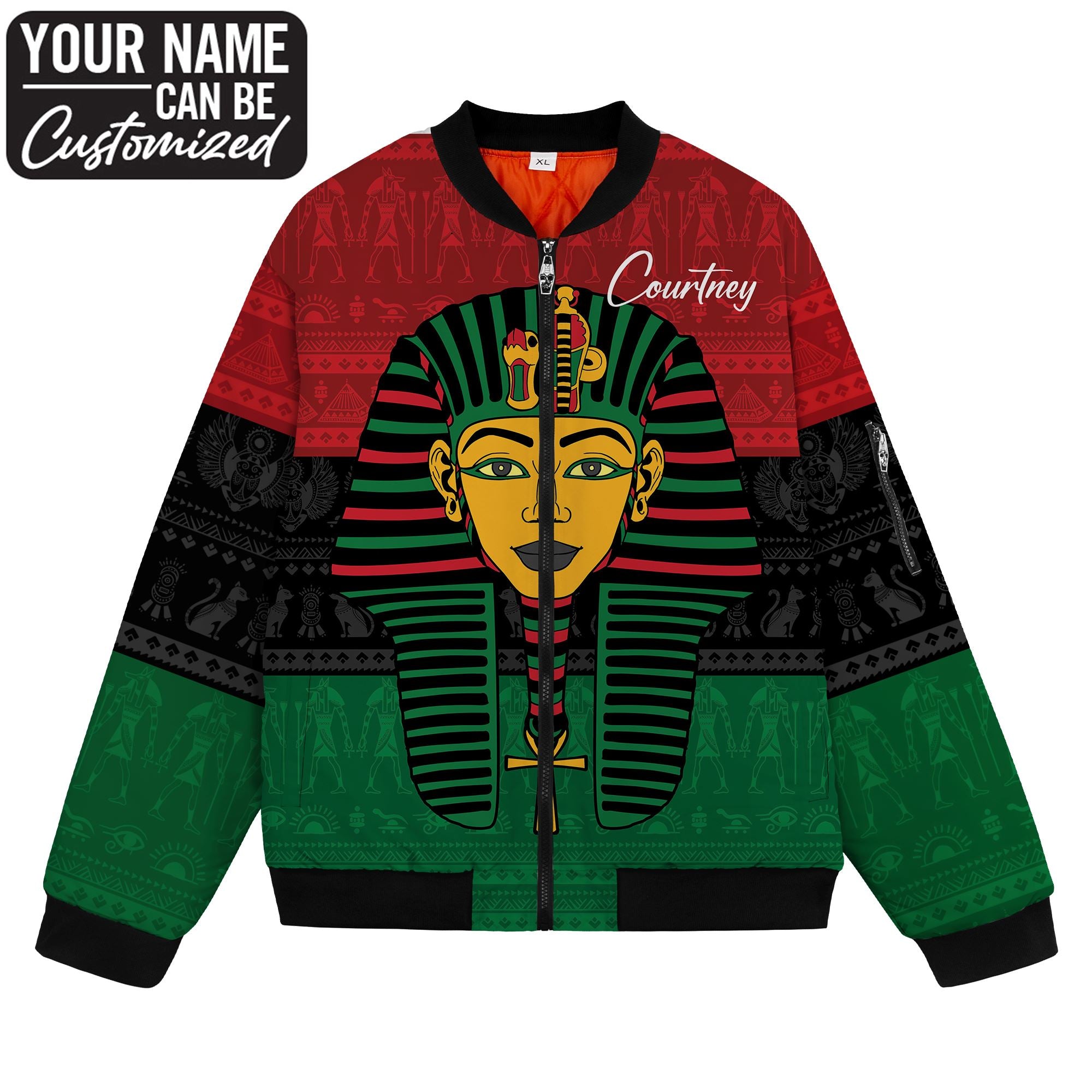 Pharaoh In Pan-African Colors Bomber Jacket Bomber Jacket Version 2 Zootop Bear 