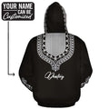 Printed Dashiki Color Black All-over Hoodie Hoodie Tianci 