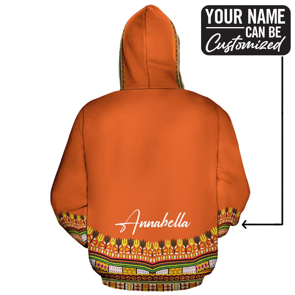 Printed Dashiki In Orange All-over Hoodie Hoodie Tianci 