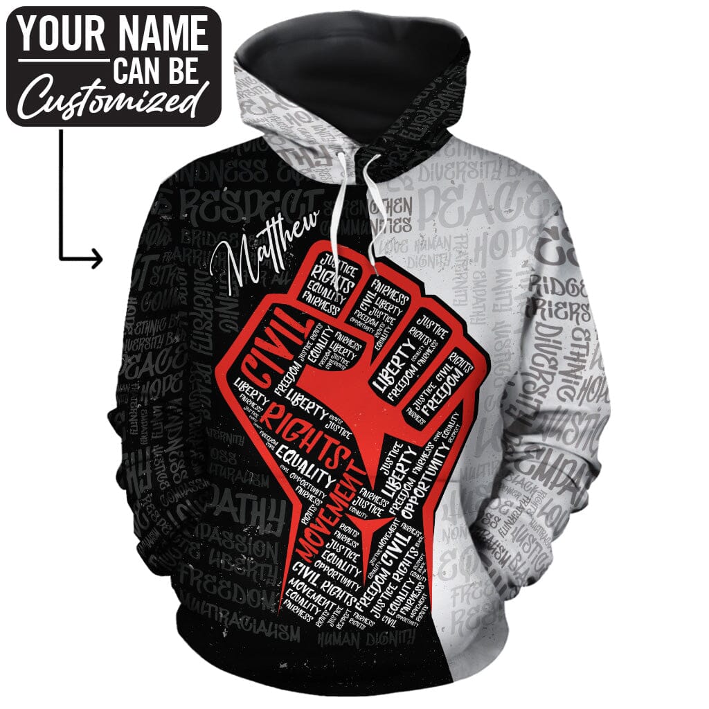 Civil Rights Movement Justice Fist All-over Hoodie Hoodie Tianci 