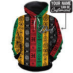 African Symbols in Pan African Colors All-over Hoodie Hoodie Tianci 