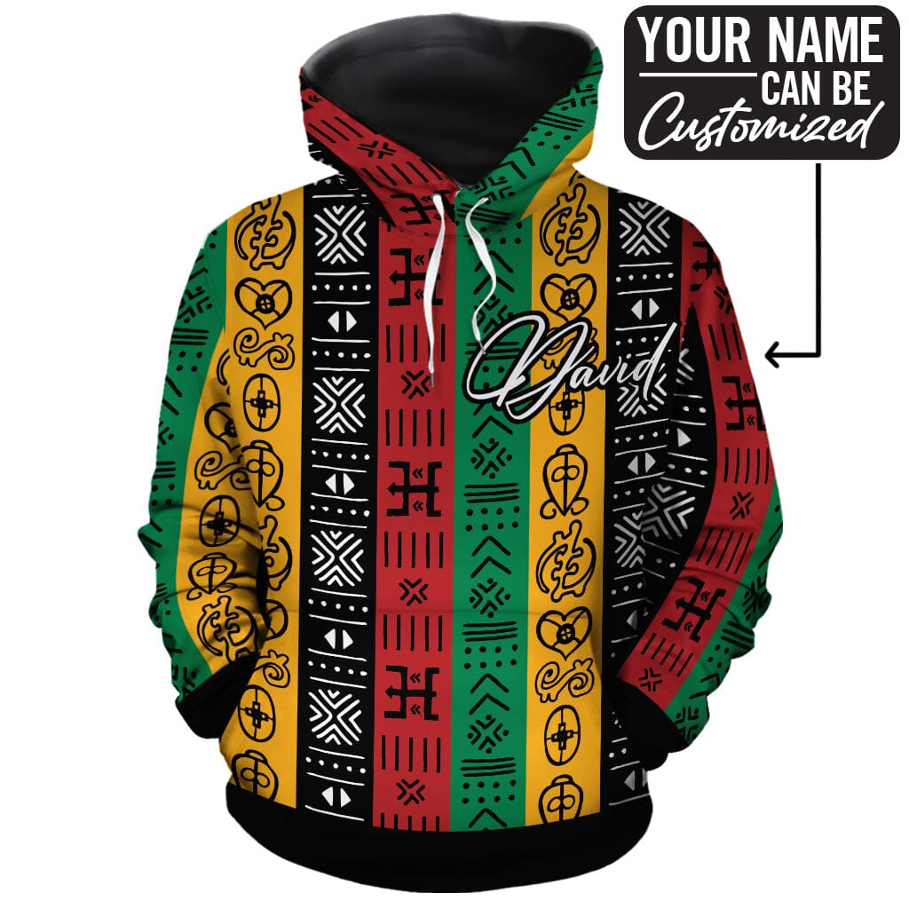 African Symbols in Pan African Colors All-over Hoodie Hoodie Tianci 