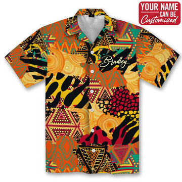 Colored African Patchwork Linen Hawaiian Shirt Hawaiian Shirt Tianci 