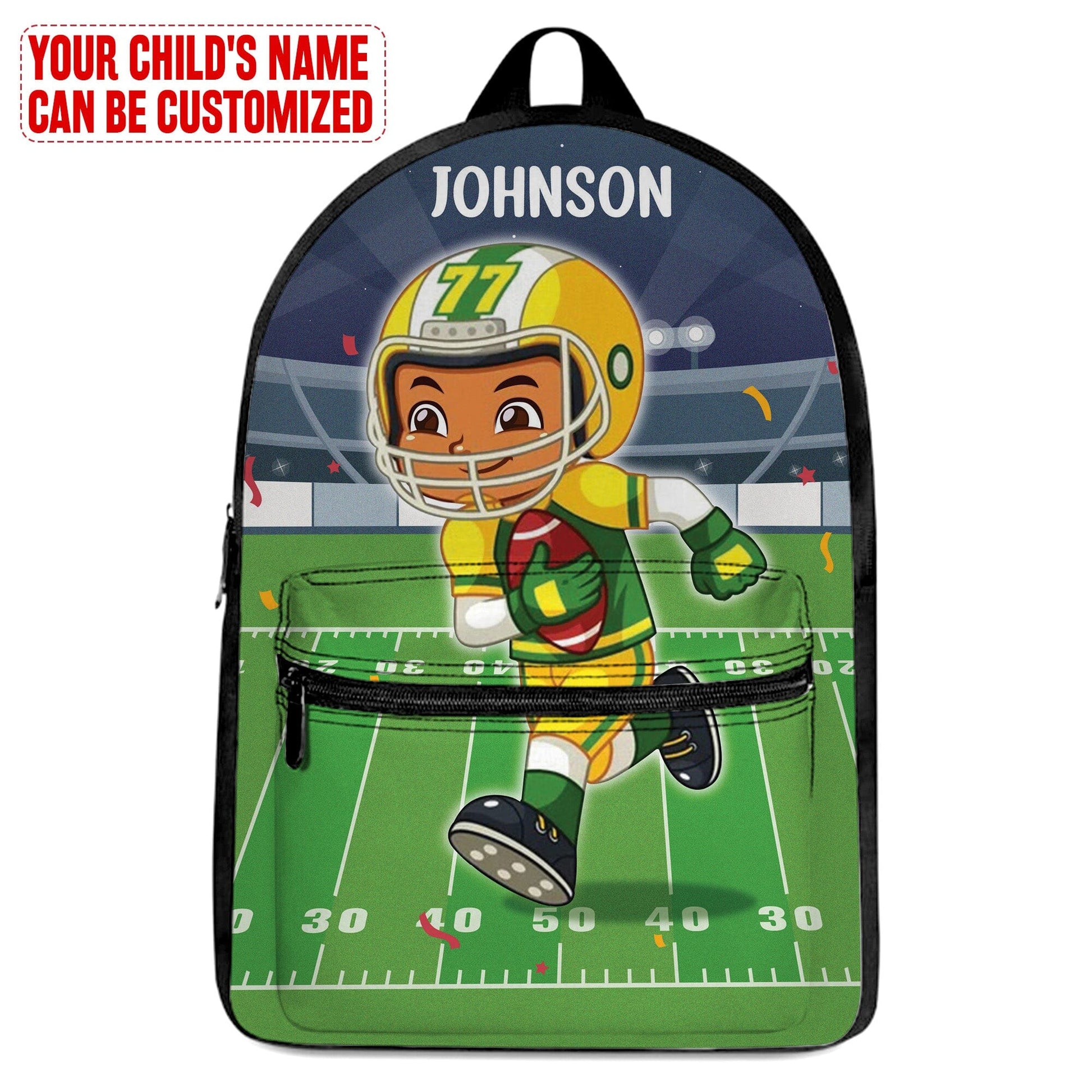 Personalized Little Afro American Football Player Kid Backpack And Lunch Bag Set Kid Backpack And Lunch Bag Set Melaninful 