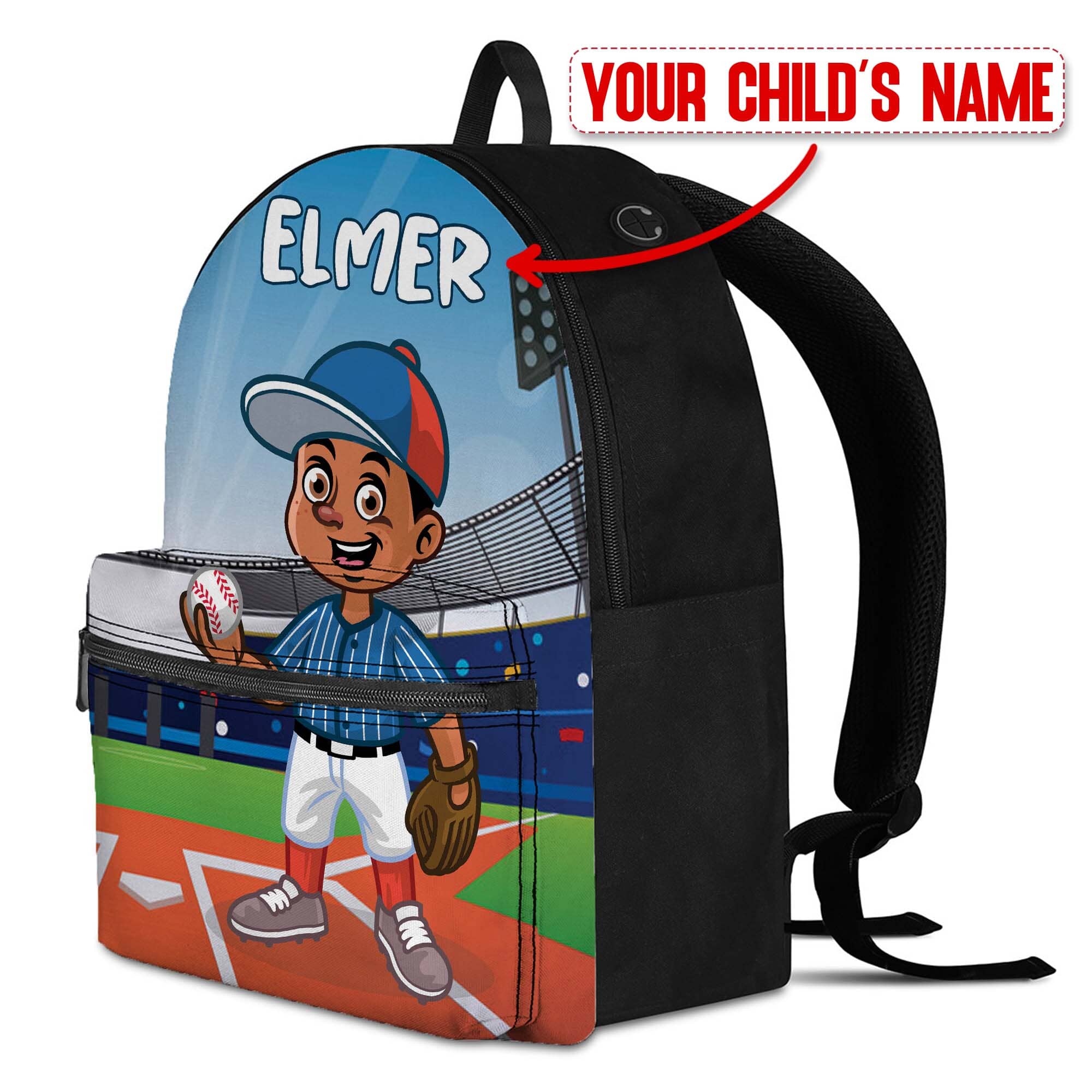 Personalized Little Afro Baseball Player Kid Backpack And Lunch Bag Set Kid Backpack And Lunch Bag Set Melaninful 