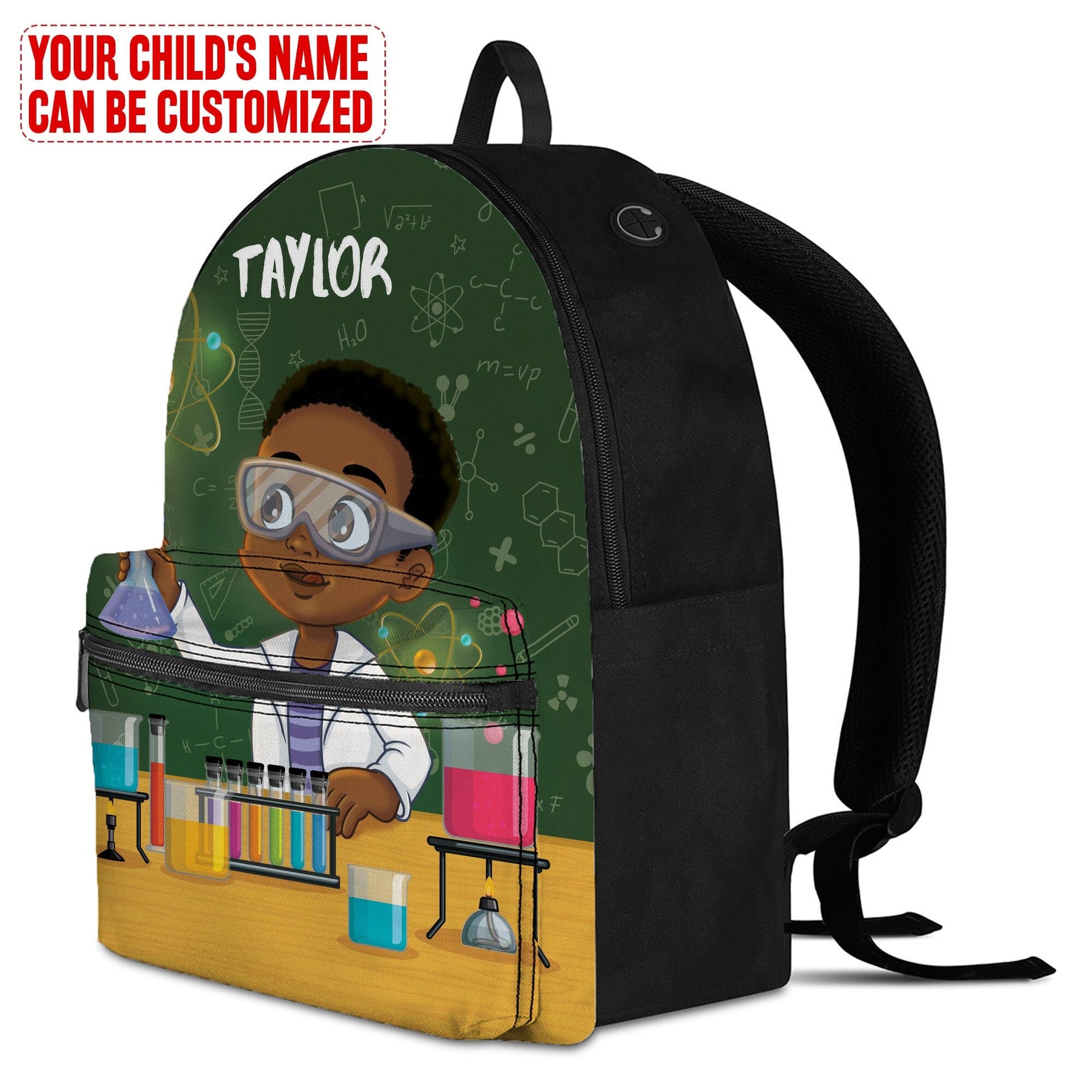 Personalized Little Cute Afro Scientist Kid Backpack And Lunch Bag Set Kid Backpack And Lunch Bag Set Melaninful 