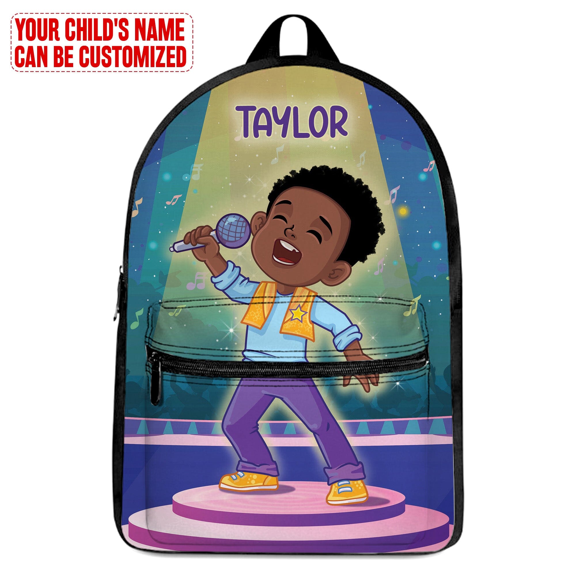 Personalized Little Afro Singer Kid Backpack Kid Backpack Tianci 