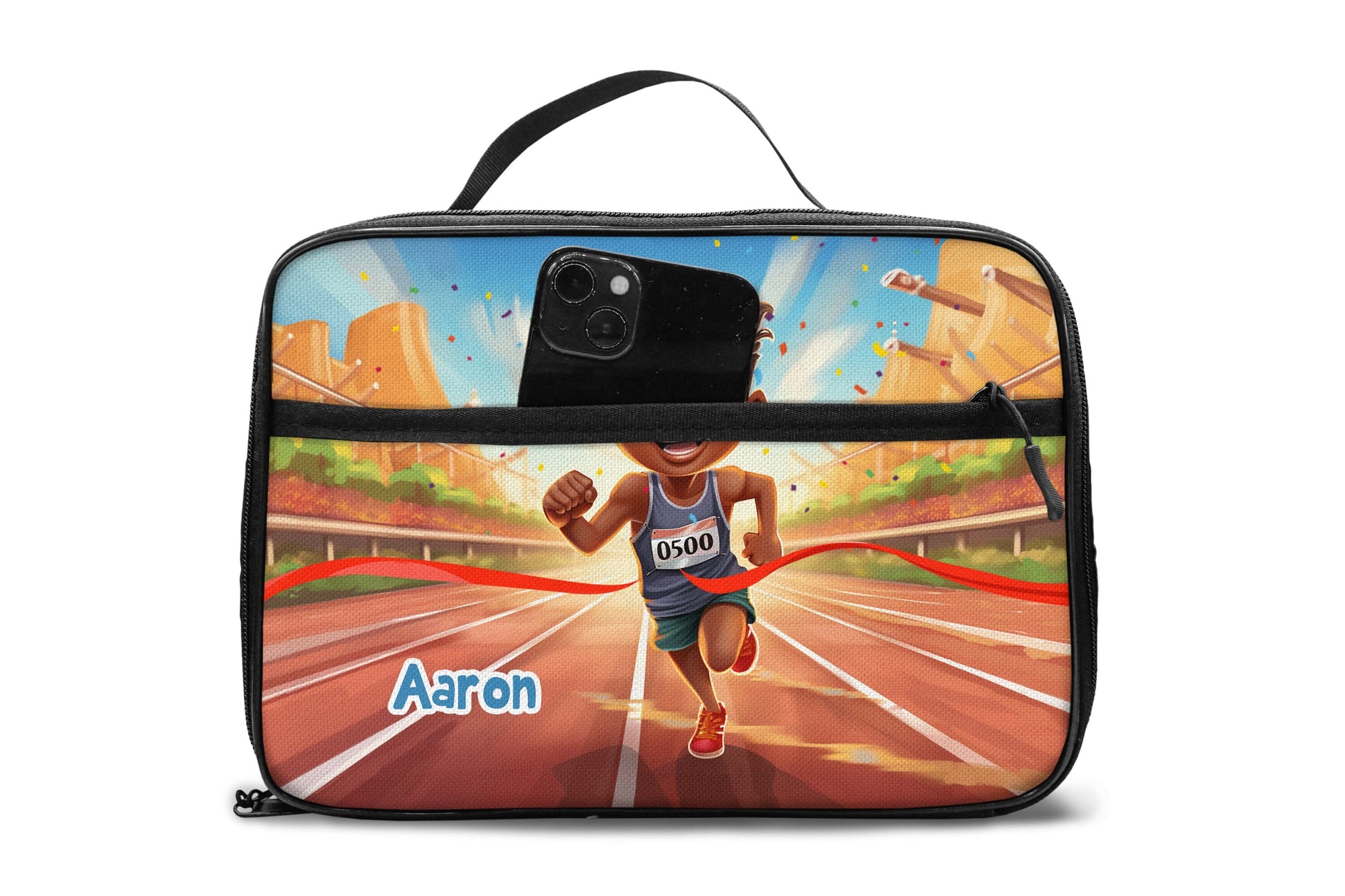 Personalized Little Afro Athlete Lunch Bag For Kids (Without Containers) Kid Lunch bag Tianci 