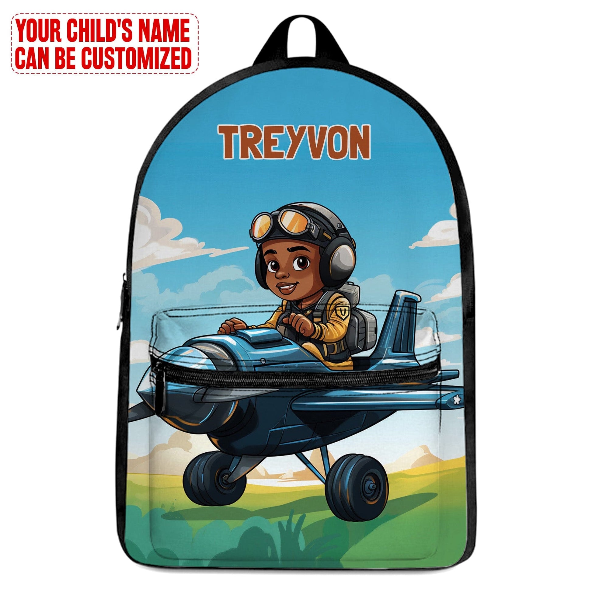Personalized Little Afro Pilot Kid Backpack Kid Backpack Tianci 