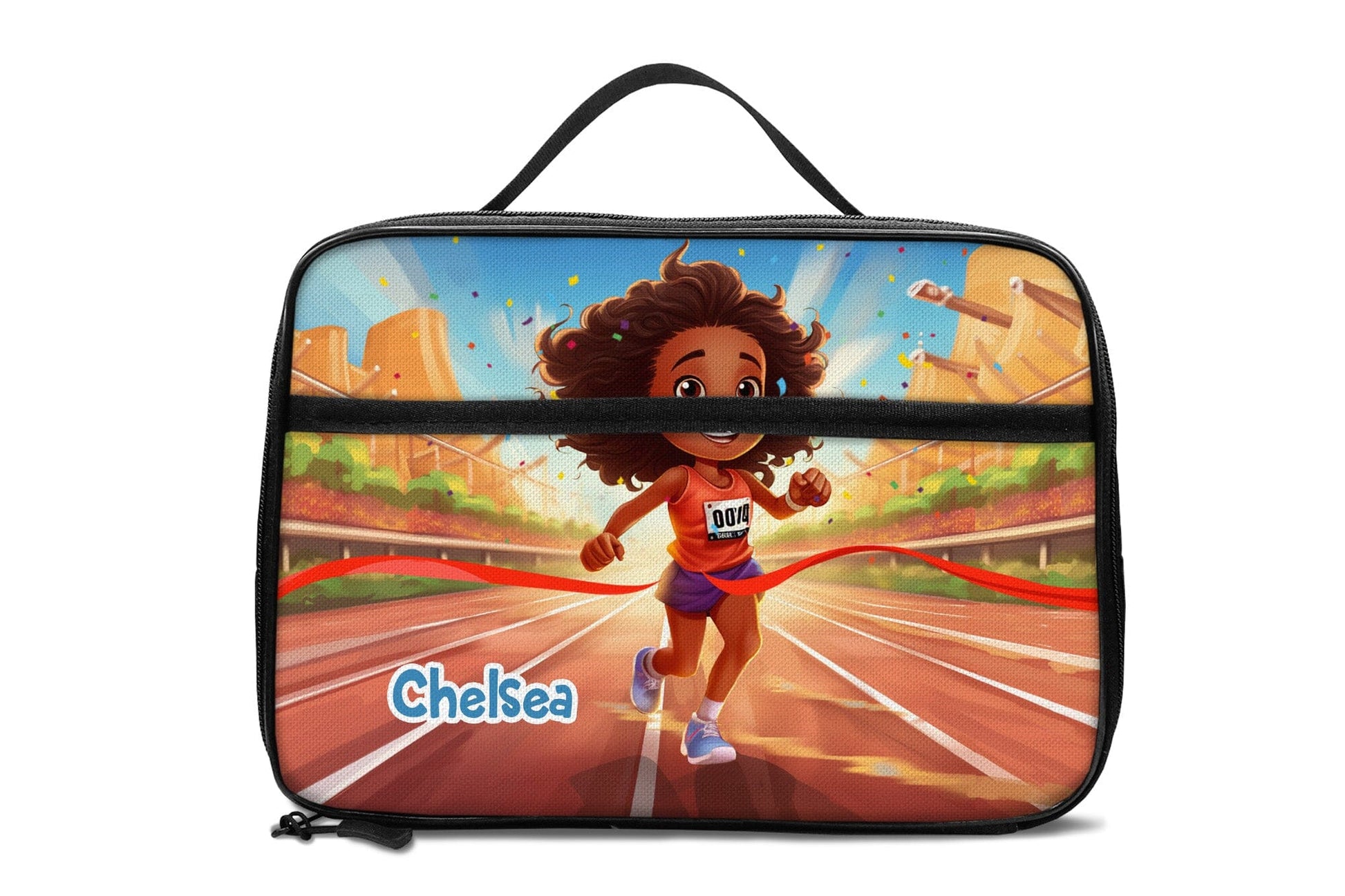 Personalized Little Afro Athlete Lunch Bag For Kids (Without Containers) Kid Lunch bag Tianci 