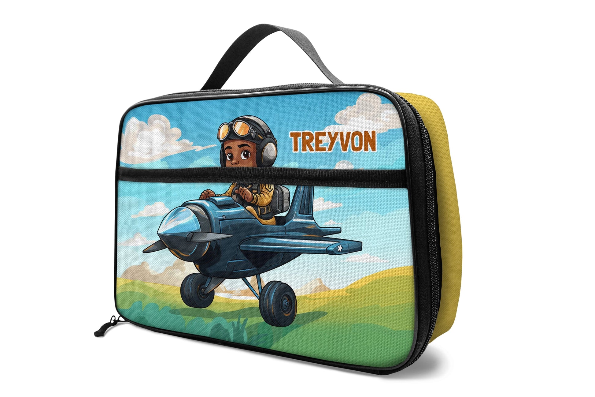 Personalized Little Afro Pilot Lunch Bag For Kids (Without Containers) Kid Lunch bag Tianci 