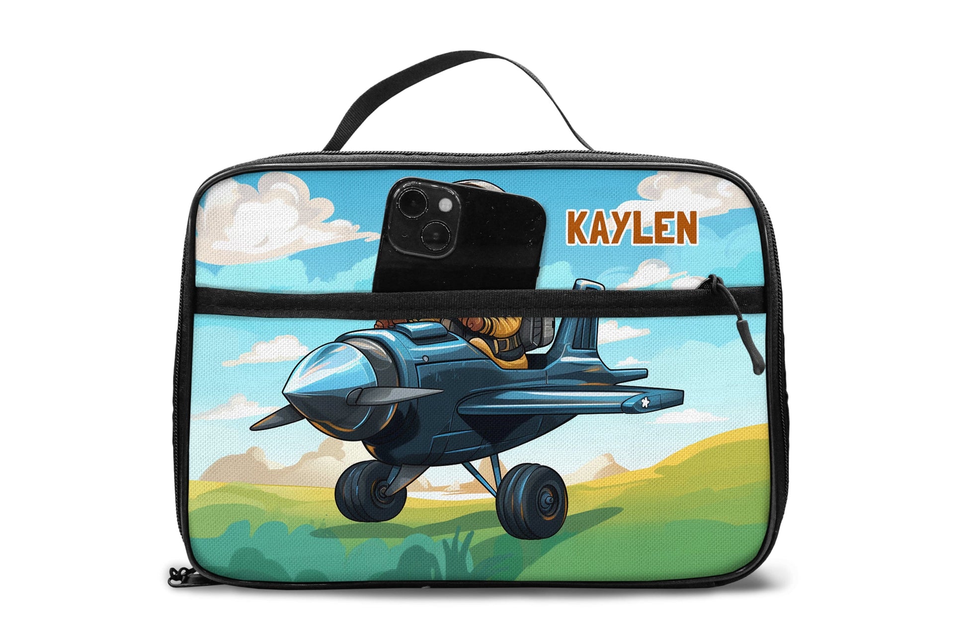 Personalized Little Afro Pilot Lunch Bag For Kids (Without Containers) Kid Lunch bag Tianci 