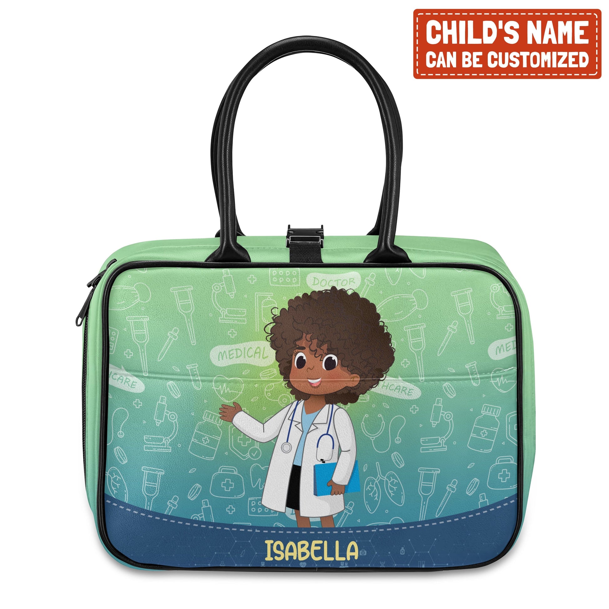 Personalized Little Afro Doctor Kid Backpack And Lunch Bag Set Kid Backpack And Lunch Bag Set Melaninful 