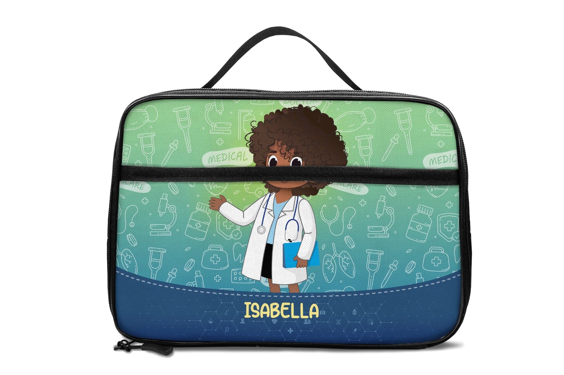 Personalized Little Afro Doctor Kid Backpack And Lunch Bag Set Kid Backpack And Lunch Bag Set Melaninful 
