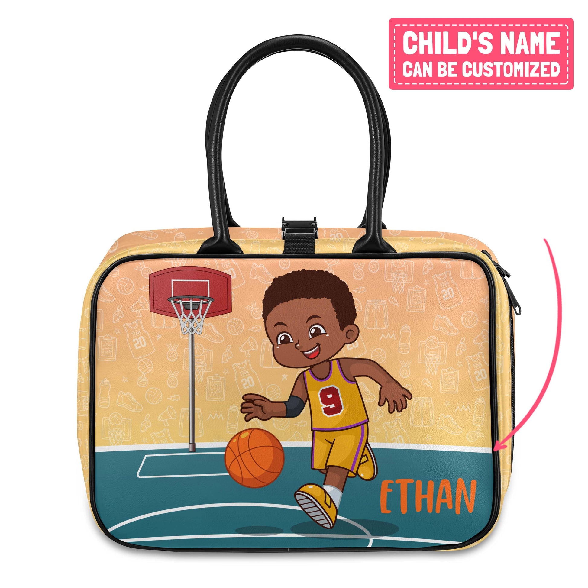 Personalized Little Afro Basketball Player Kid Backpack And Lunch Bag Set Kid Backpack And Lunch Bag Set Melaninful 