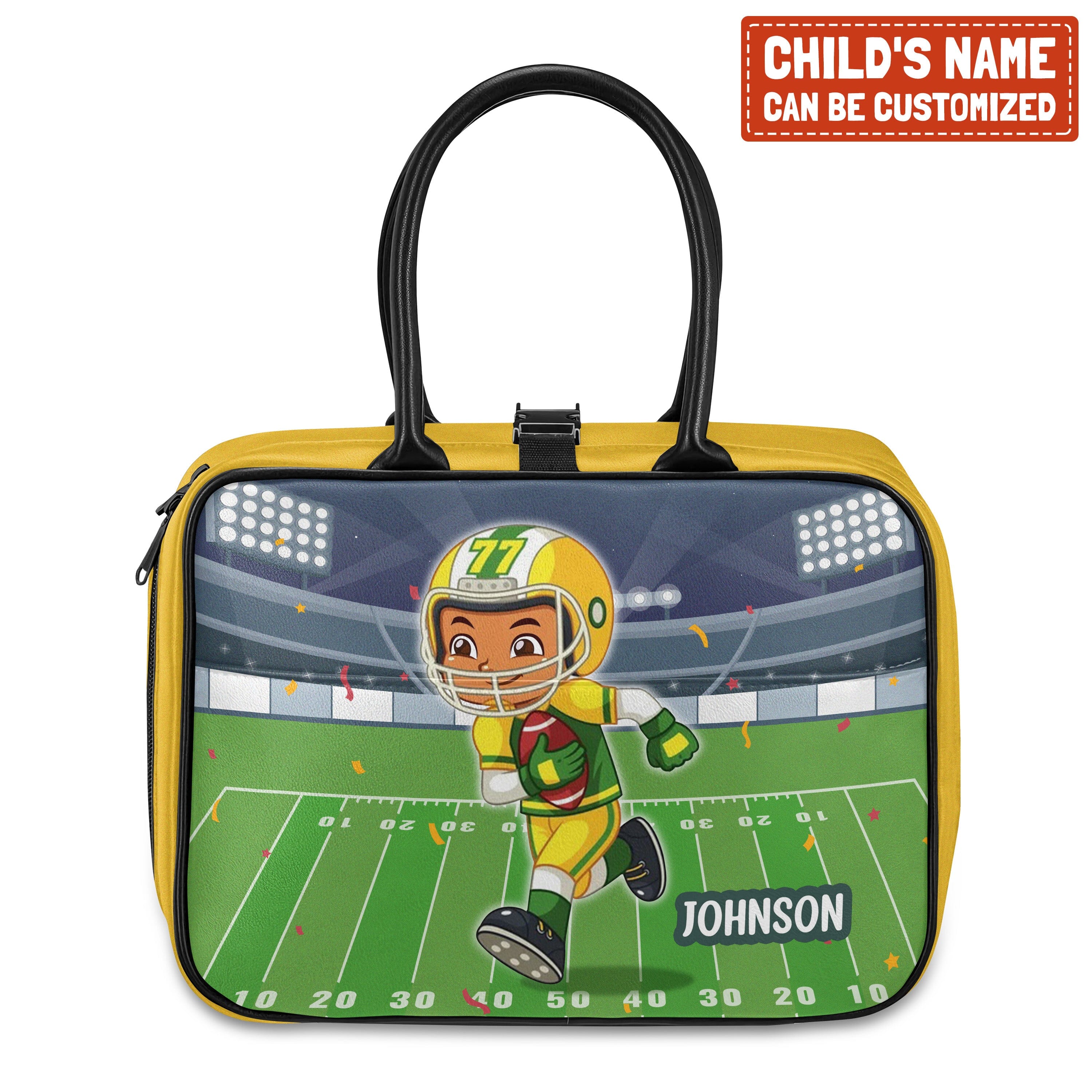 Personalized Little Afro American Football Player Kid Backpack And Lunch Bag Set Kid Backpack And Lunch Bag Set Melaninful 