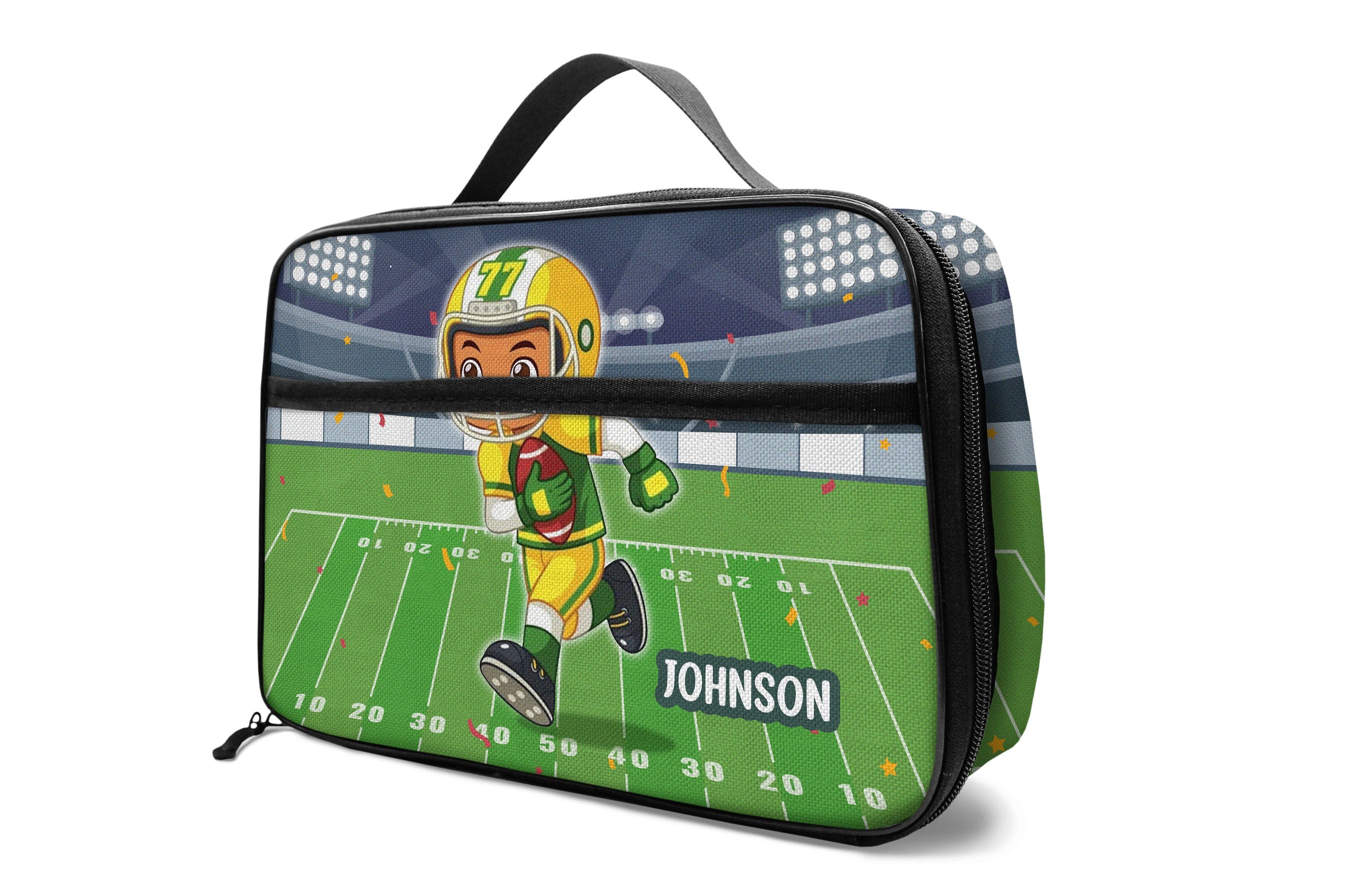 Personalized Little Afro American Football Player Kid Backpack And Lunch Bag Set Kid Backpack And Lunch Bag Set Melaninful 