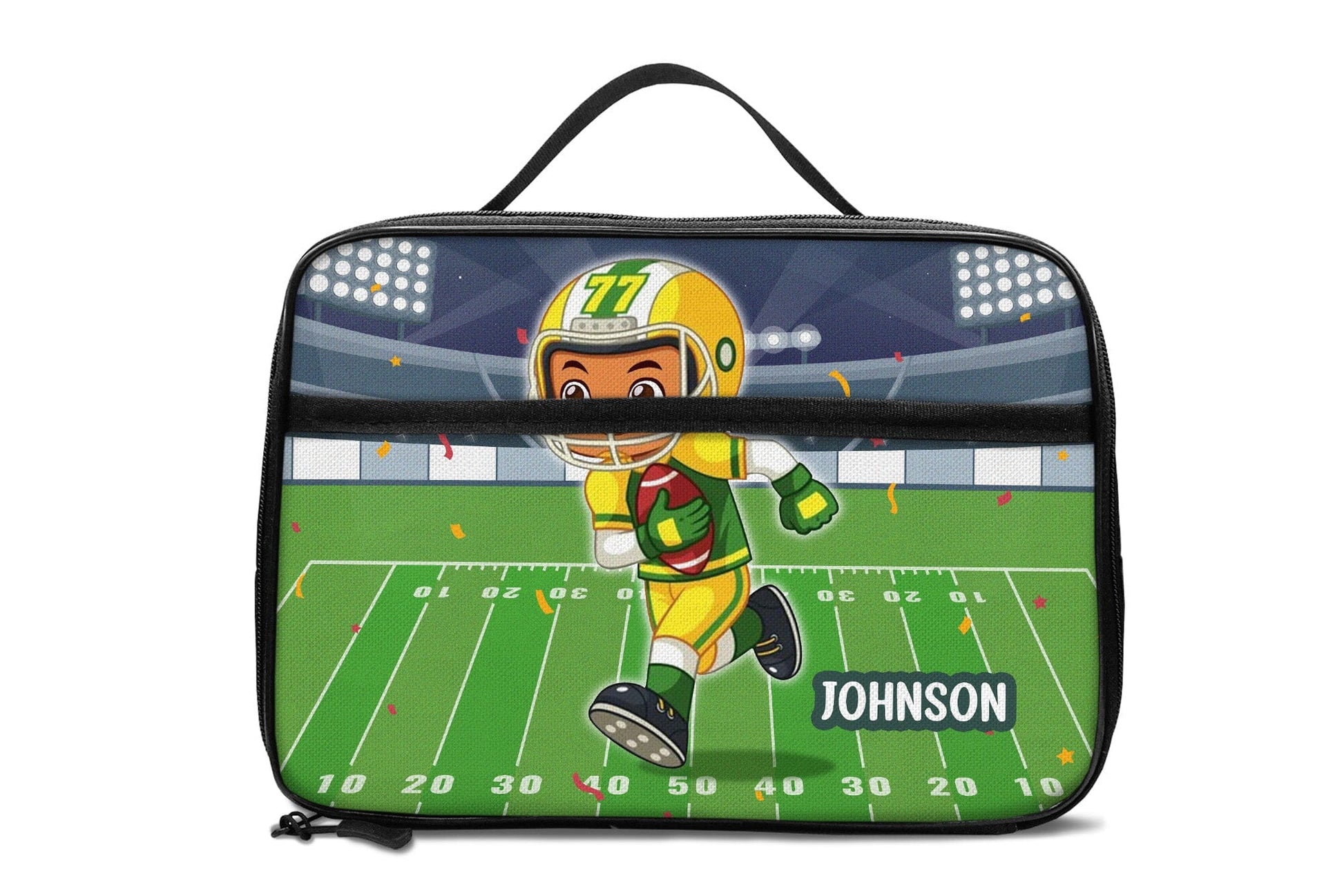 Personalized Little Afro American Football Player Kid Backpack And Lunch Bag Set Kid Backpack And Lunch Bag Set Melaninful 