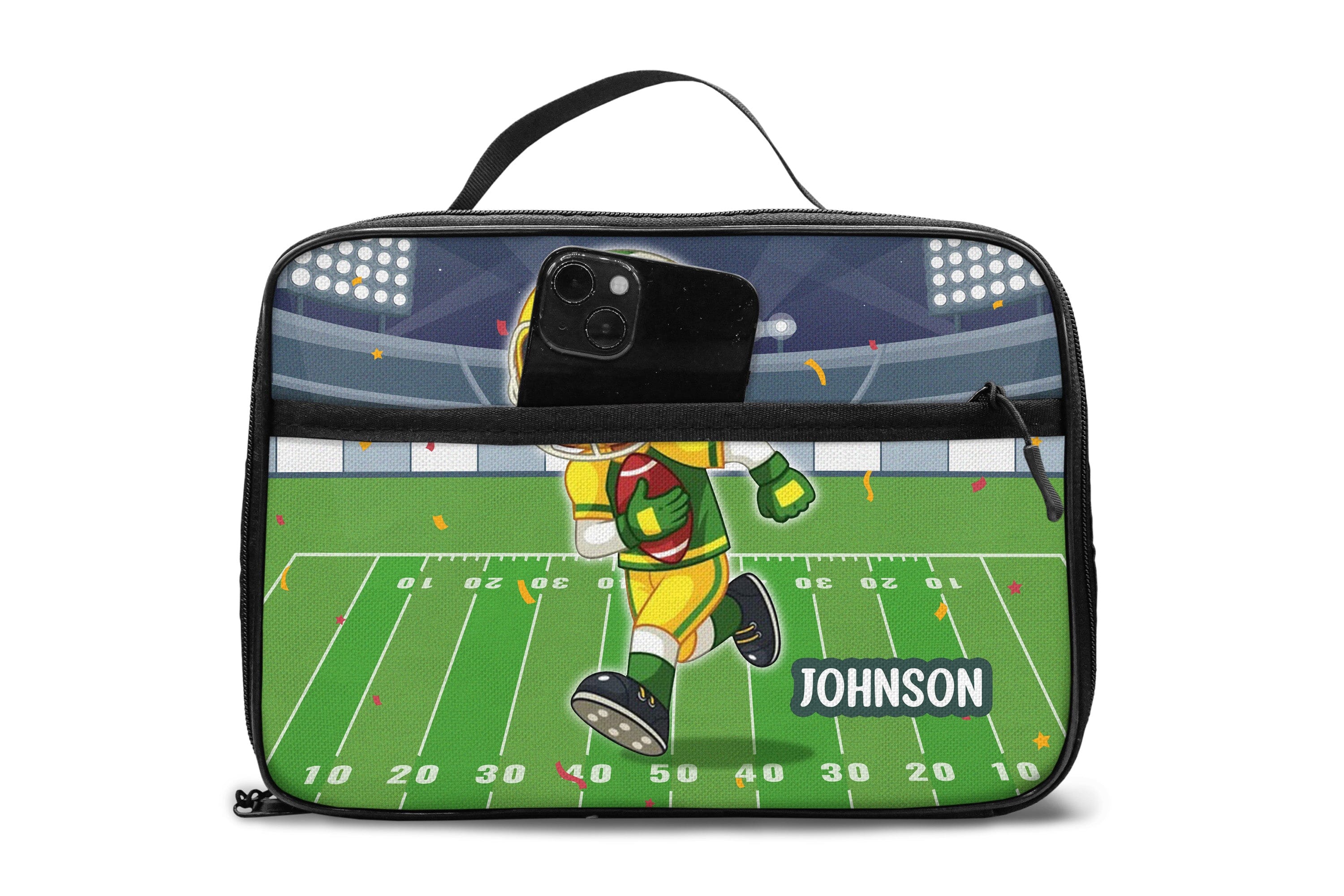 Personalized Little Afro American Football Player Kid Backpack And Lunch Bag Set Kid Backpack And Lunch Bag Set Melaninful 