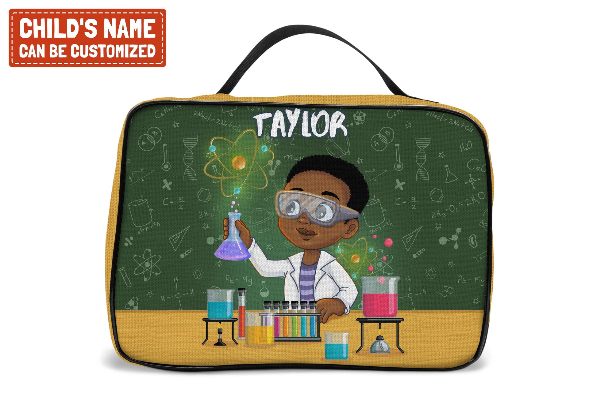 Personalized Little Cute Afro Scientist Kid Backpack And Lunch Bag Set Kid Backpack And Lunch Bag Set Melaninful 
