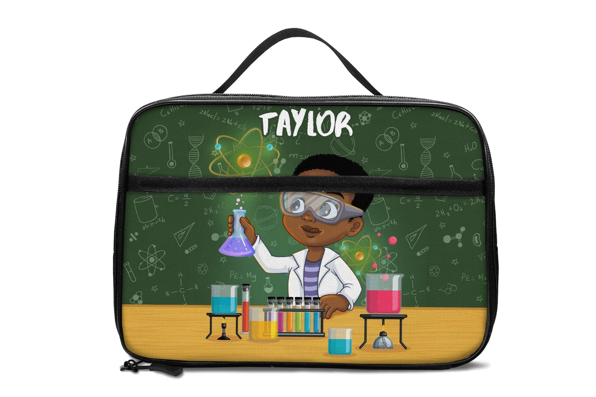 Personalized Little Cute Afro Scientist Lunch Bag For Kids (Without Containers) Kid Lunch bag Tianci 