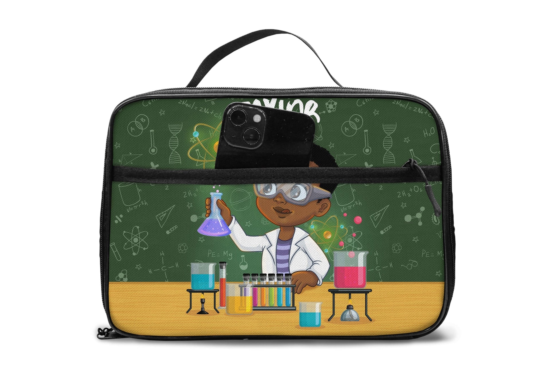 Personalized Little Cute Afro Scientist Kid Backpack And Lunch Bag Set Kid Backpack And Lunch Bag Set Melaninful 