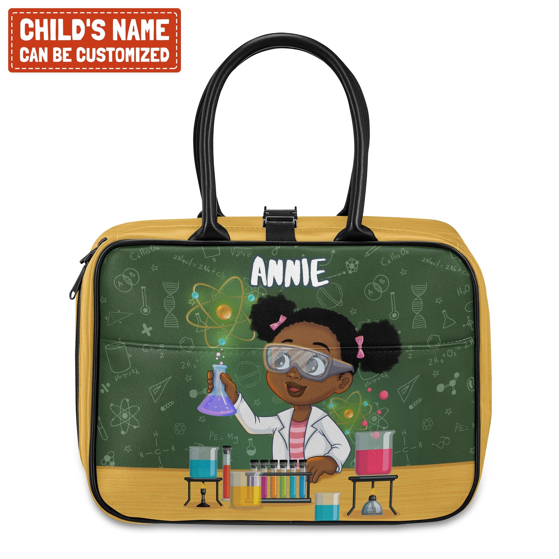 Personalized Little Cute Afro Scientist Kid Backpack And Lunch Bag Set Kid Backpack And Lunch Bag Set Melaninful 