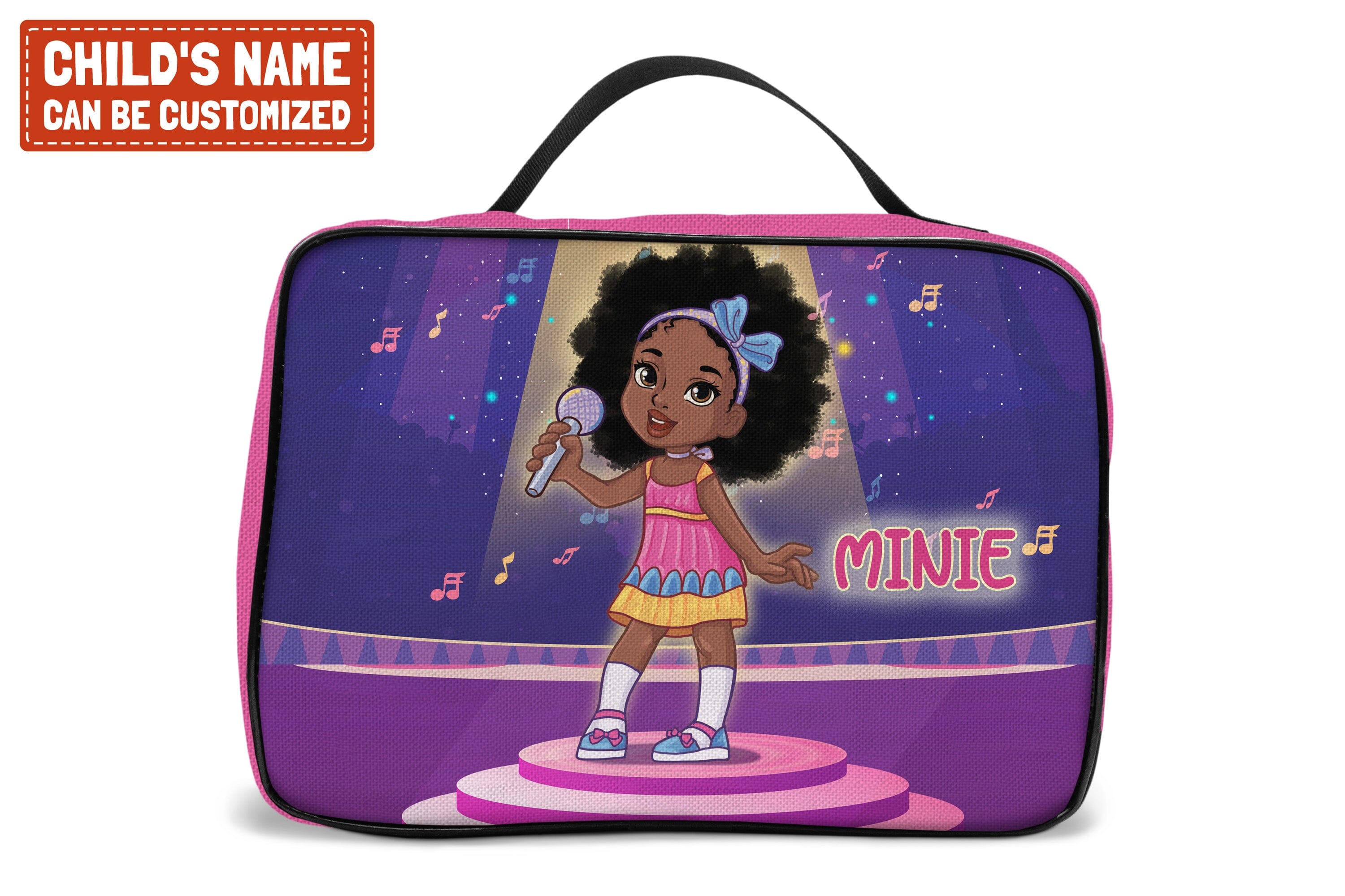 Personalized Little Afro Singer Kid Backpack And Lunch Bag Set Kid Backpack And Lunch Bag Set Melaninful 
