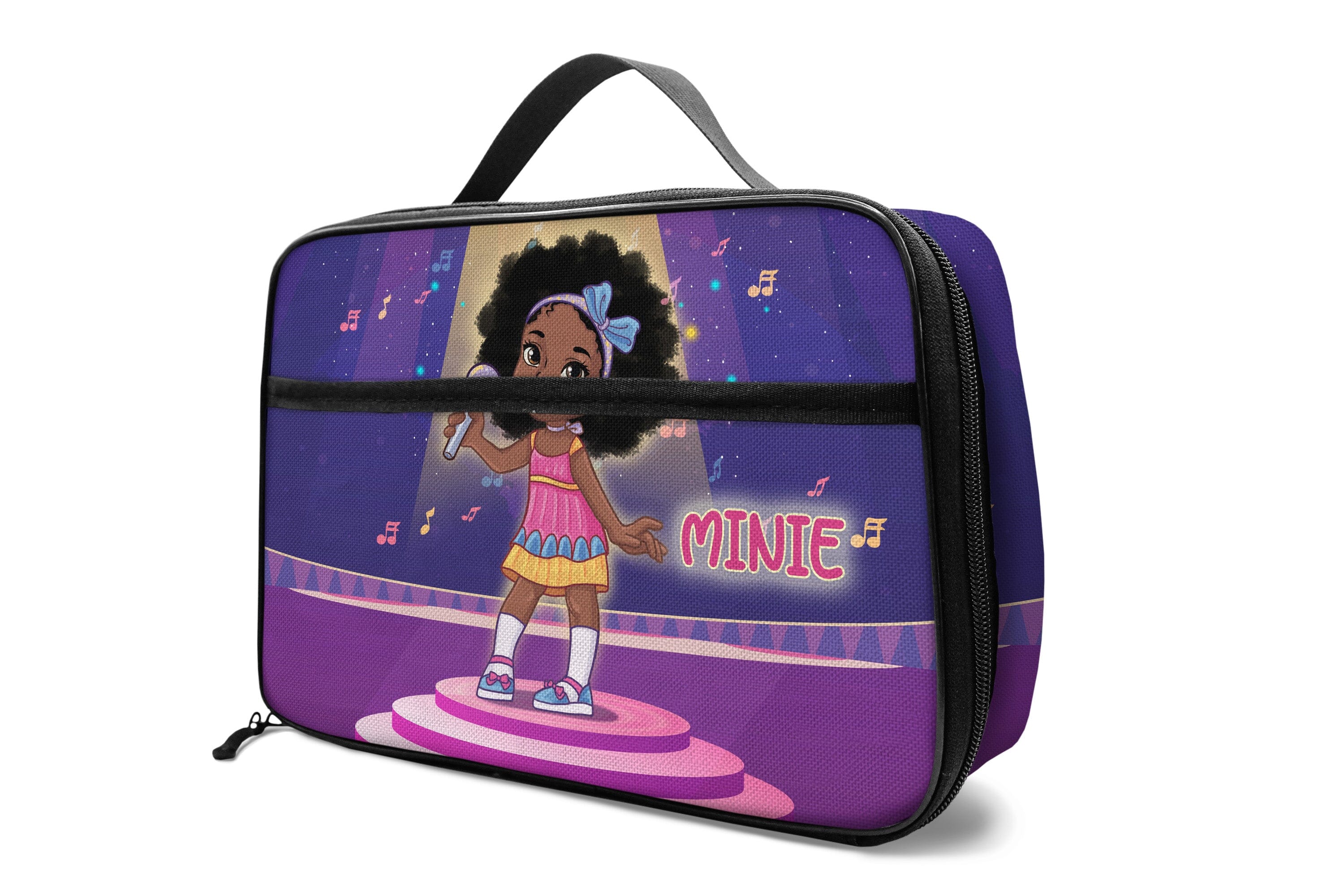 Personalized Little Afro Singer Kid Backpack And Lunch Bag Set Kid Backpack And Lunch Bag Set Melaninful 