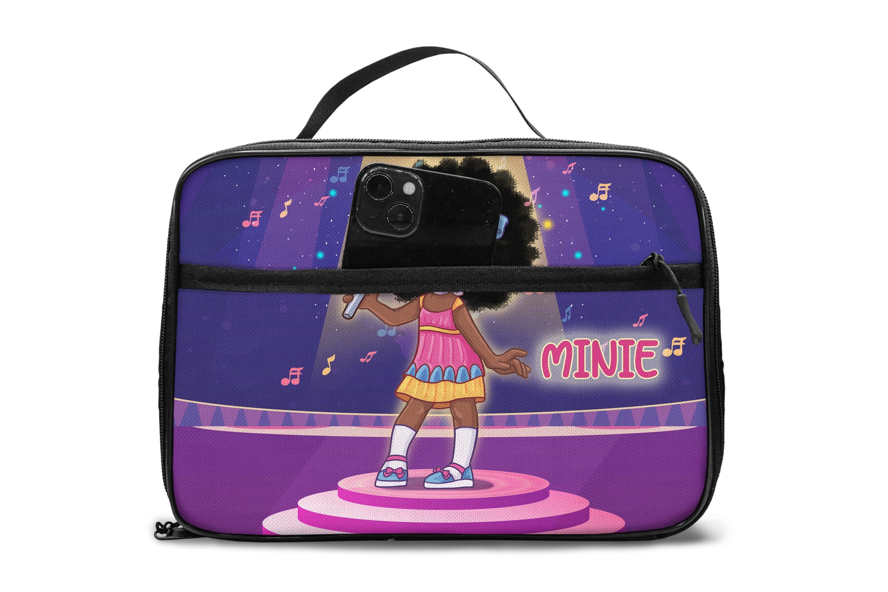 Personalized Little Afro Singer Kid Backpack And Lunch Bag Set Kid Backpack And Lunch Bag Set Melaninful 
