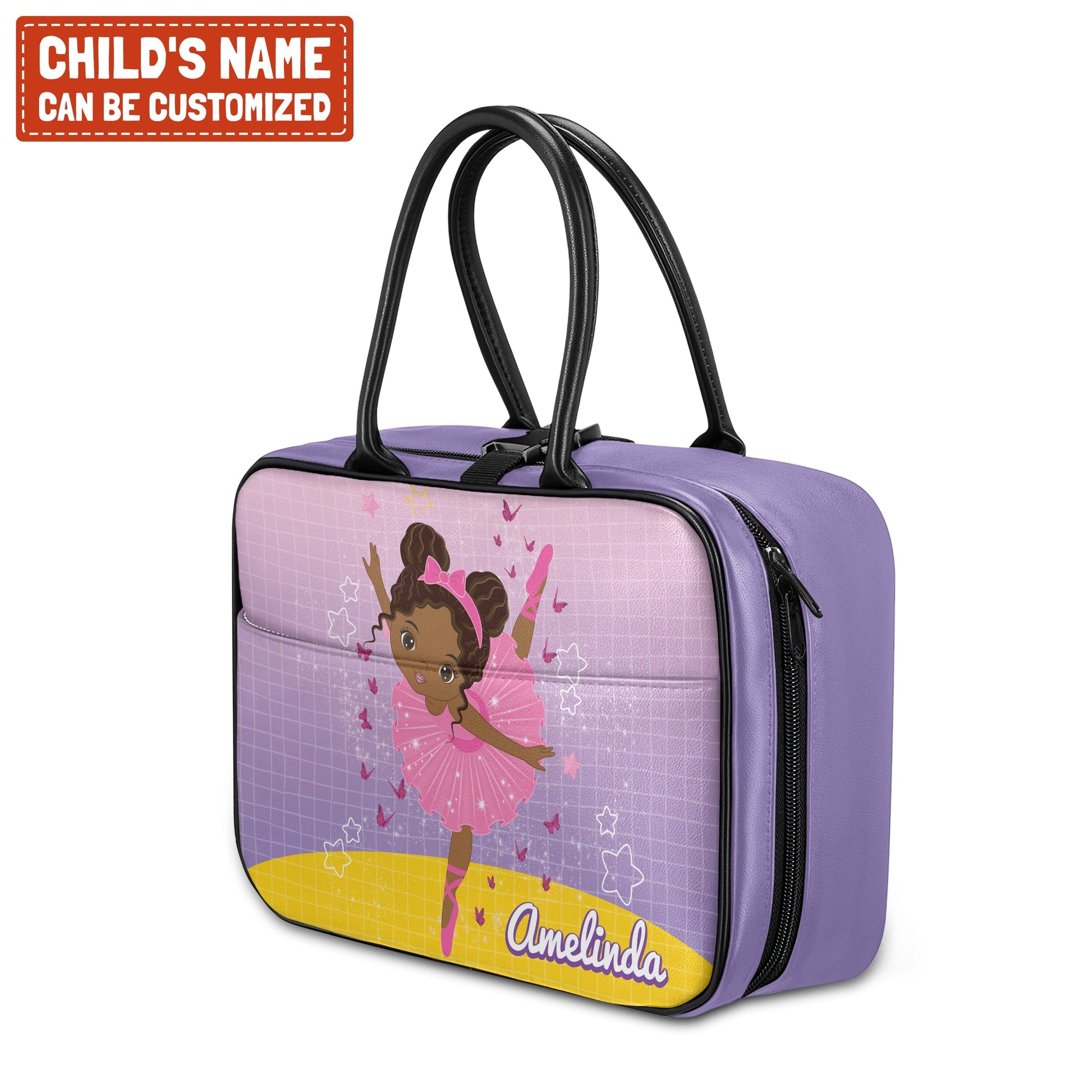 Personalized Ballet Dancing Little Afro Girl Lunch Bag For Kids (Without Containers) Kid Lunch bag Tianci 