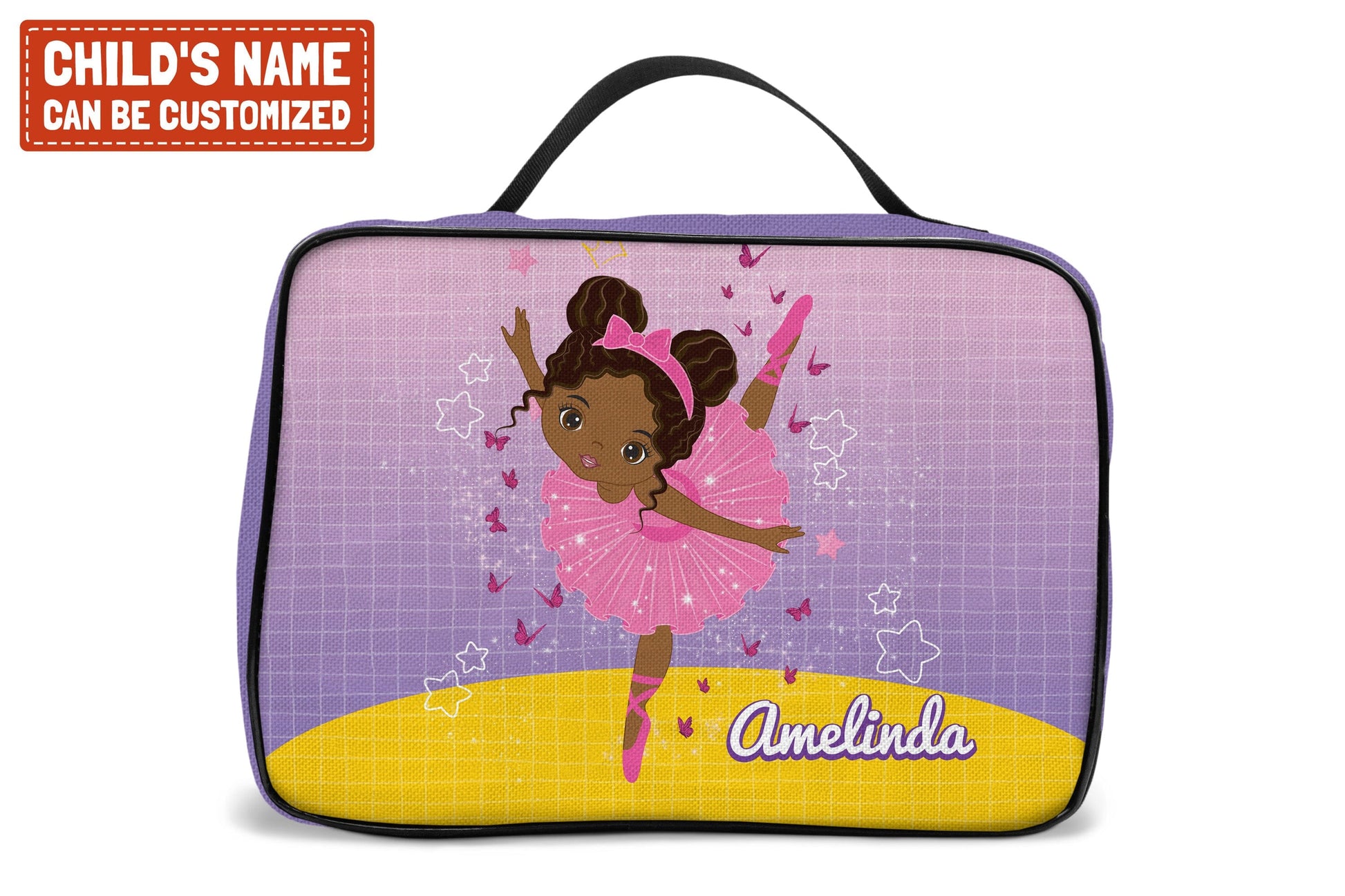 Personalized Ballet Dancing Little Afro Girl Lunch Bag For Kids (Without Containers) Kid Lunch bag Tianci 