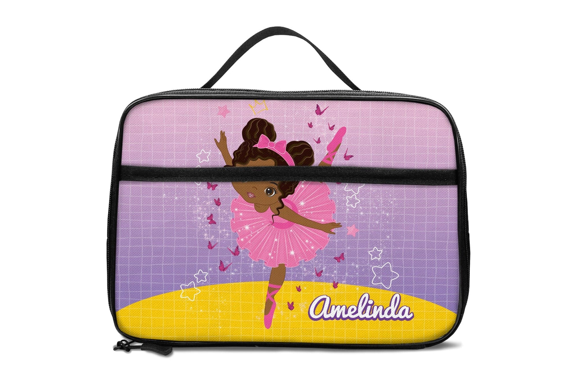 Personalized Ballet Dancing Little Afro Girl Lunch Bag For Kids (Without Containers) Kid Lunch bag Tianci 
