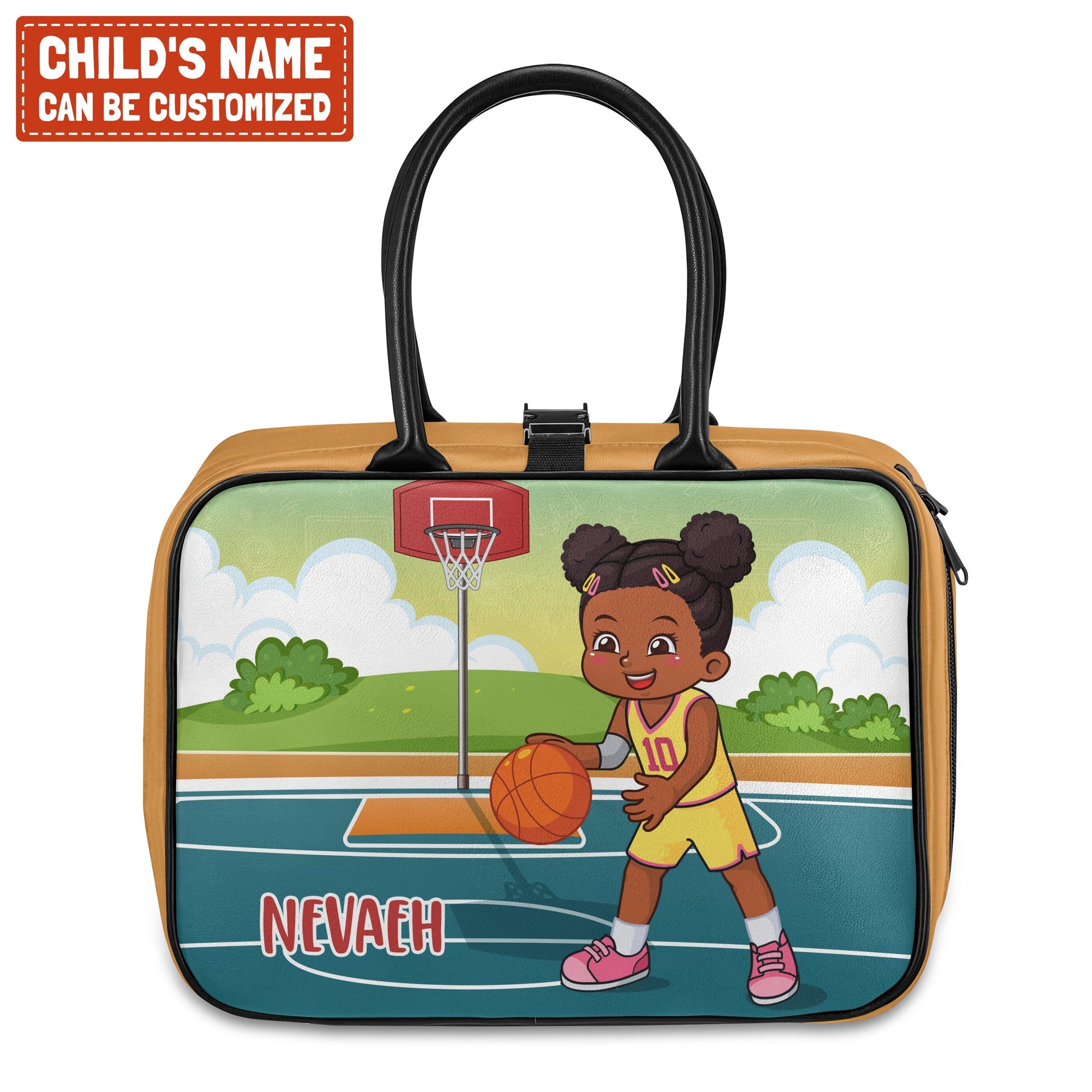 Personalized Little Afro Basketball Player Lunch Bag For Kids (Without Containers) Kid Lunch bag Tianci 