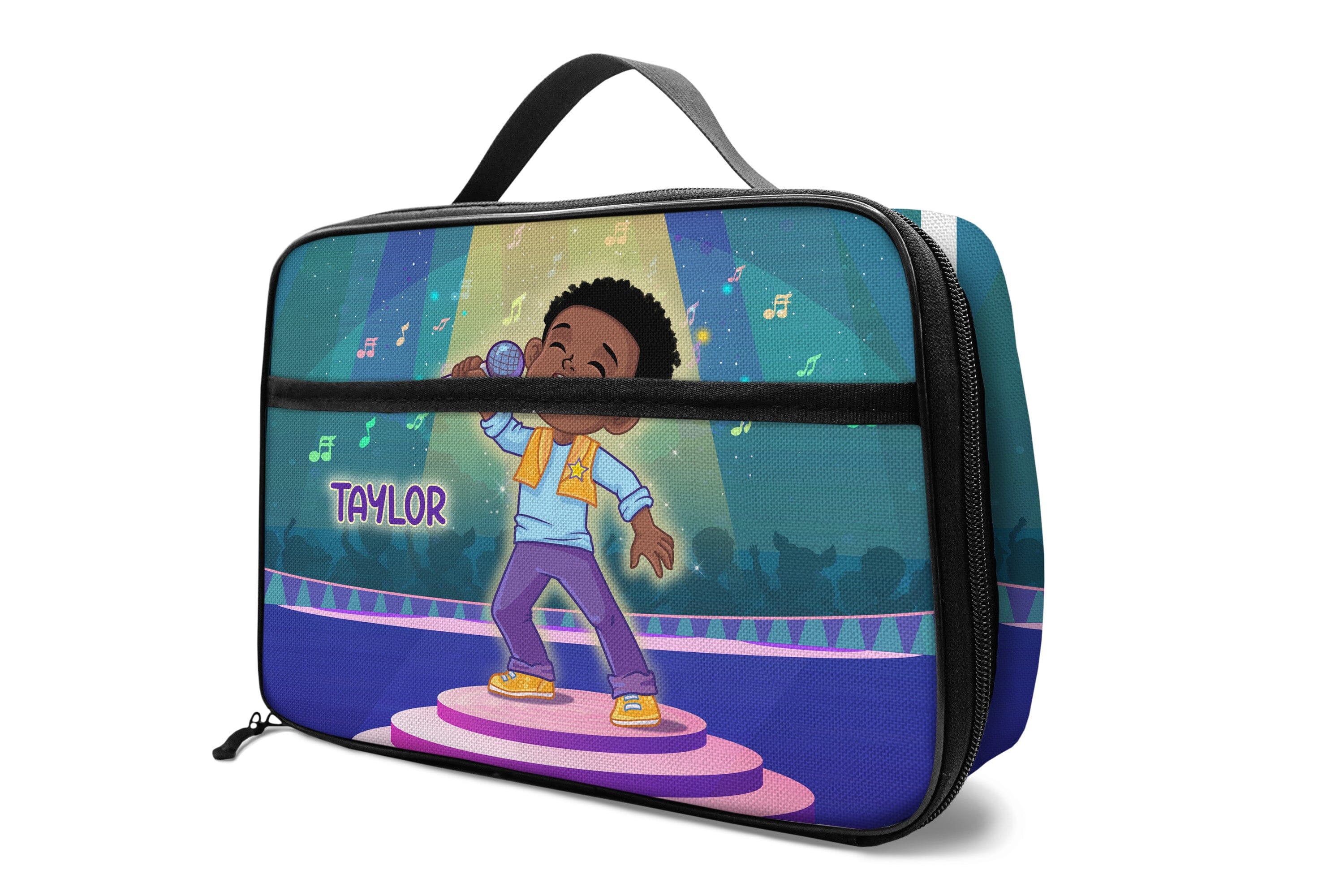 Personalized Little Afro Singer Kid Backpack And Lunch Bag Set Kid Backpack And Lunch Bag Set Melaninful 
