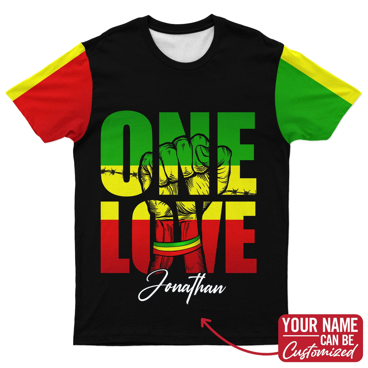 Reggae One Love T-shirt AOP Tee Tianci 
