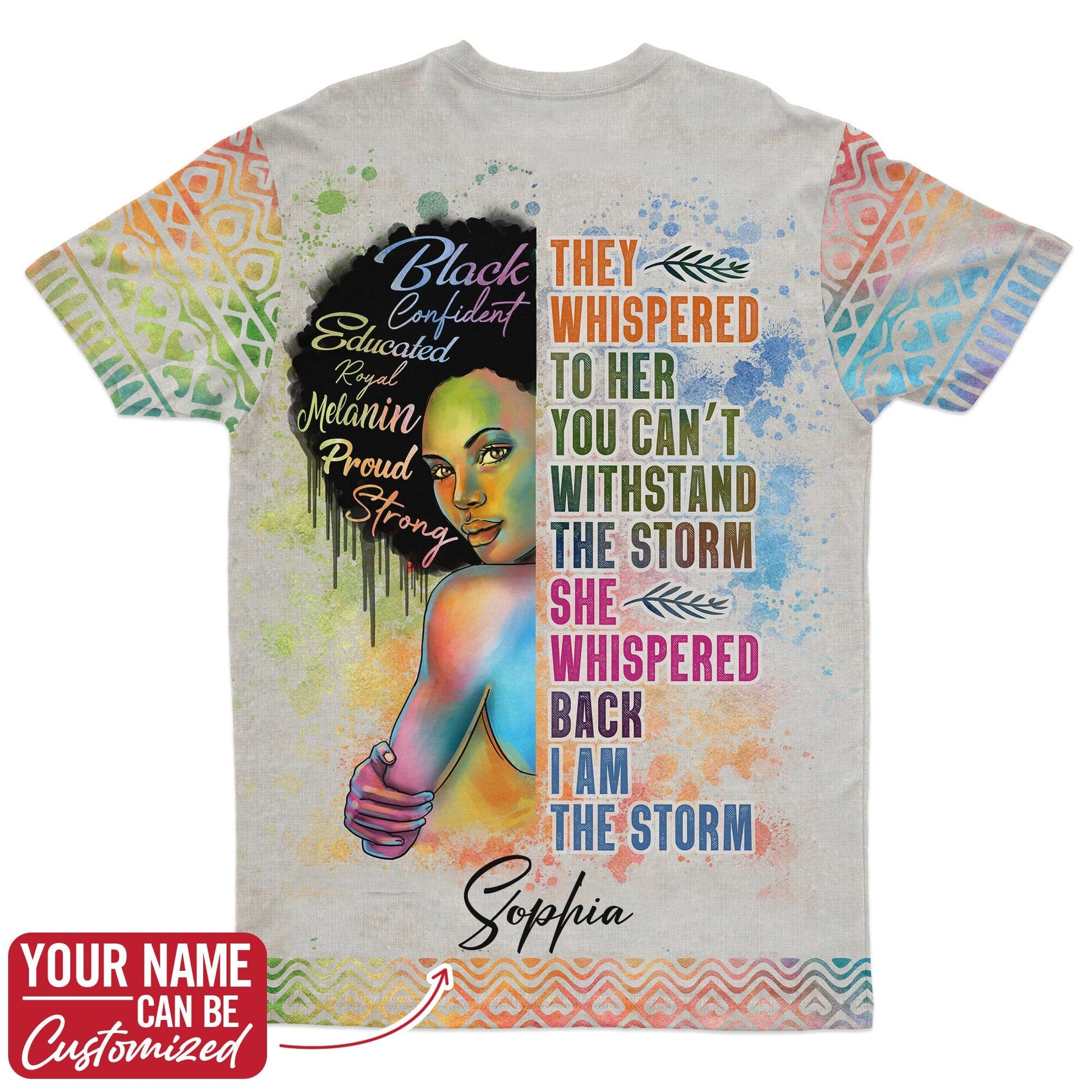 Black Girl I Am The Storm T-shirt AOP Tee Tianci 